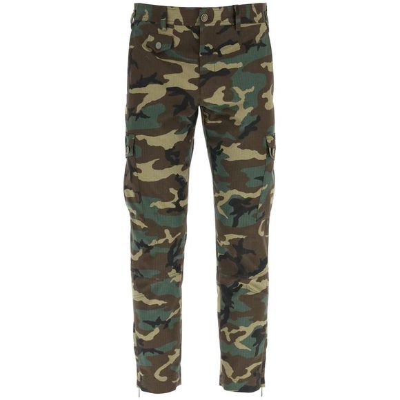 Dolce & Gabbana Multicolor Camouflage DG Waist Leggings Pants